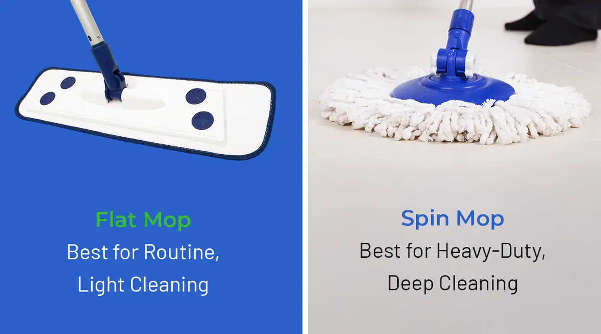 classic vs smart dust mop flat lay clean home technology