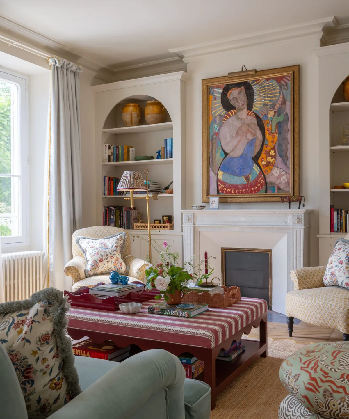 elderly person video calling family on tablet