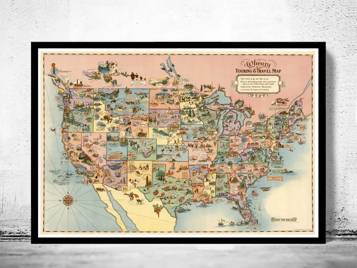 vintage travel maps decoration