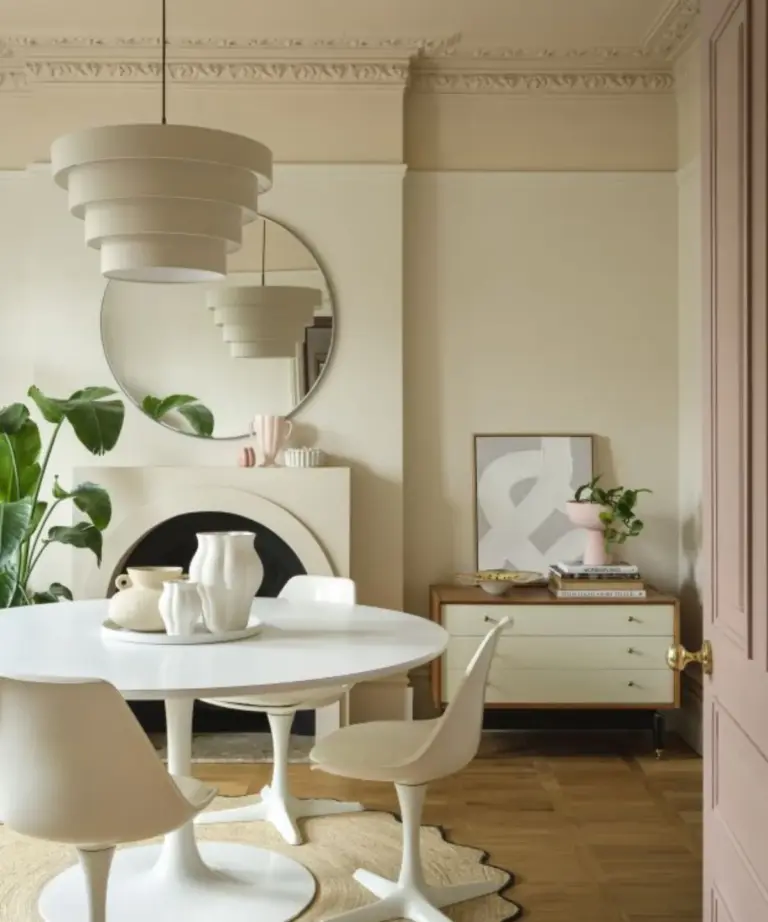 happy senior using cleaning tools at home