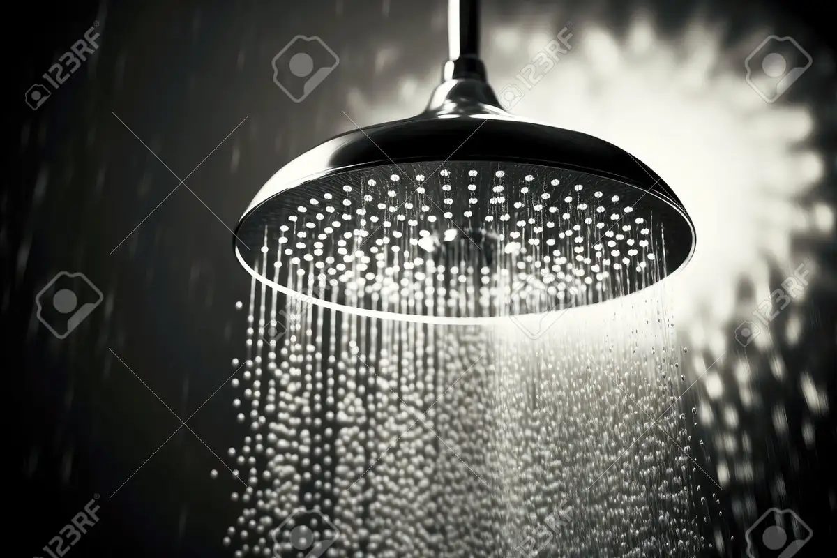 hot shower steam bathroom close up