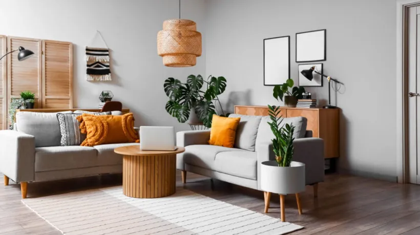 woman exercising at home with water bottles instead of dumbbells