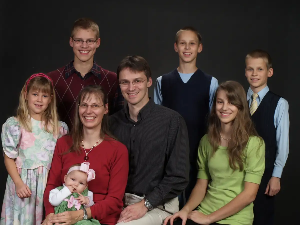 german family homeschooling at home