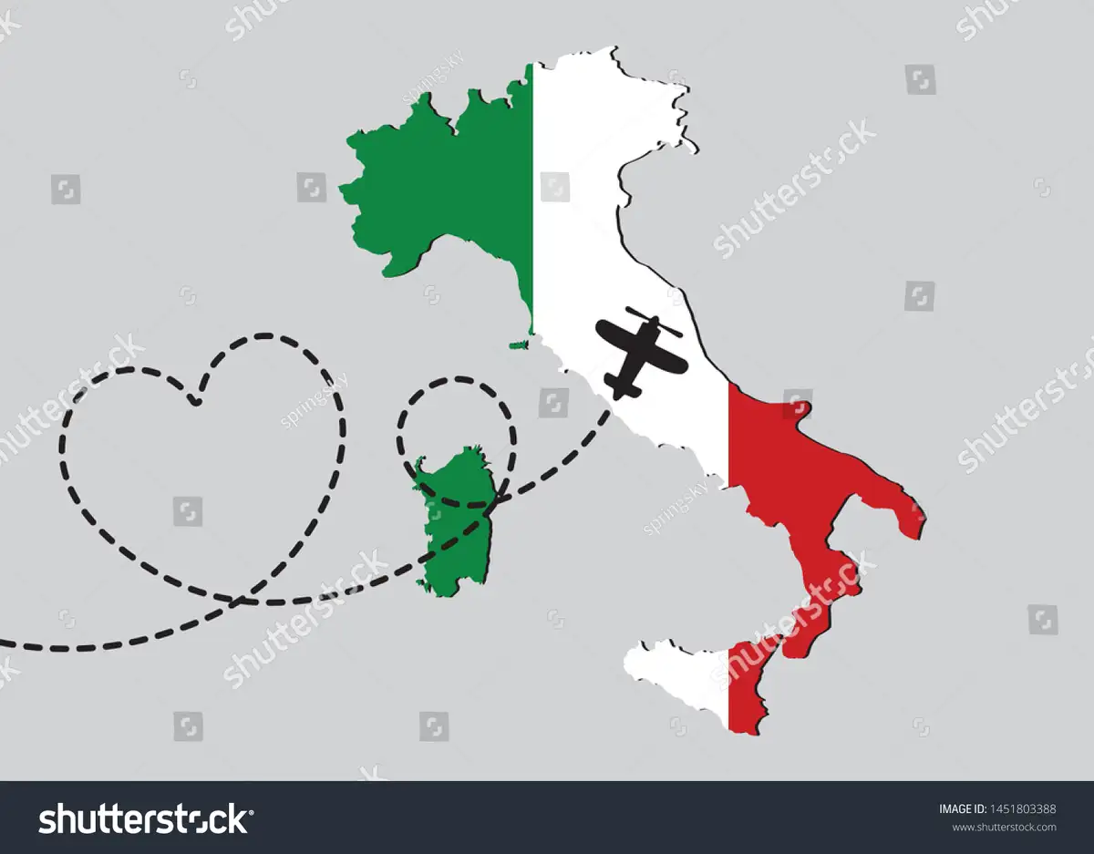 cheap flights italy map illustration