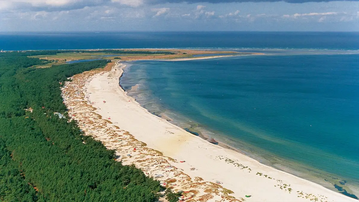 hidden beach baltic sea germany aerial view